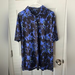 Mens Bad Birdie Nocturnal By Nature Golf Polo SZL Short Sleeve Collared Buttonup